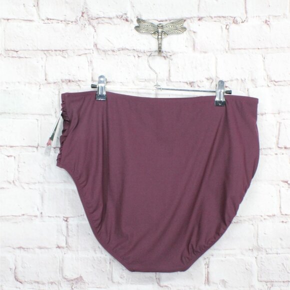 NWT LL Bean Shaping Swimwear Flattering Details High Waist Brief Red 18 - Picture 10 of 11